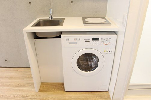 キッチン下のドラム型洗濯機