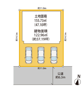 広々とした敷地にカースペース並列で3台駐車可能です♪