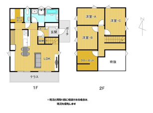 三橋町蒲船津売家【間取り】間取り図です！