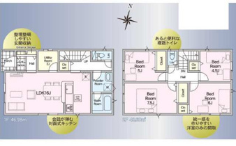  鹿児島市 永吉２丁目 (鹿児島中央駅) 2階建 4LDK【間取り】