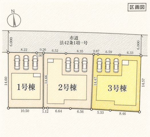 リーブルガーデン姶良市東餅田3号棟【区画図】※３号棟