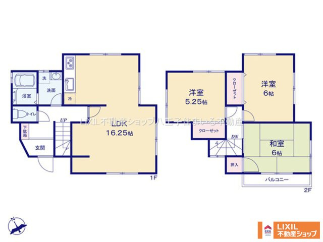 八王子市諏訪町473-14 中古【仲介手数料無料】【間取り】家族が増えてもスッキリ片づけられる全居室に収納スペースを備えた間取りです。