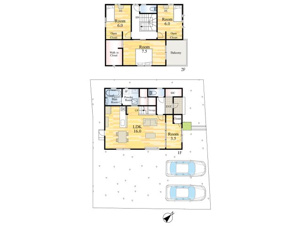 SUNCOURT  小倉北区神岳2丁目【間取り】家事やお仕事をしながらでも見守りやすい間取りです。標準装備の食洗器は強い味方です