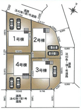 八王子市大塚1473-6 新築【仲介手数料無料】【区画図】全4棟の新しいコミュニティが形成しやすい住宅地です。