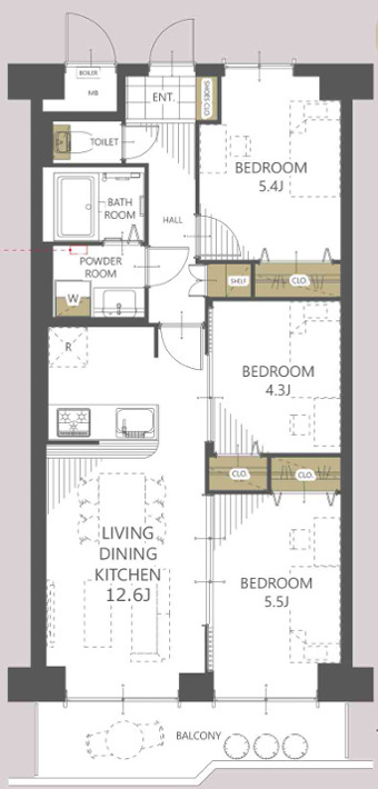 八尾山本レックスマンション【間取り】