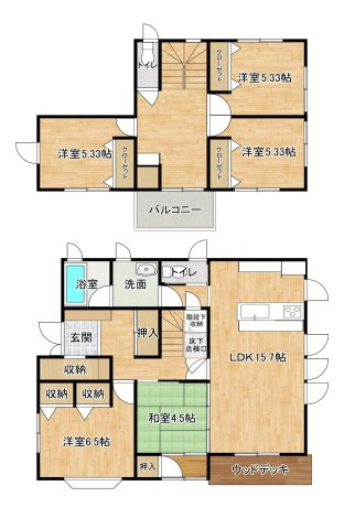 盛岡市北松園４丁目の中古一戸建【間取り】