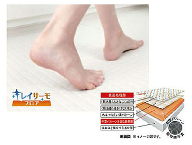 ARCHI DAYS　小倉北区上到津2丁目　1号地【設備】滑りにくく、汚れにくさと冷たさを同時に解消したフロア素材。