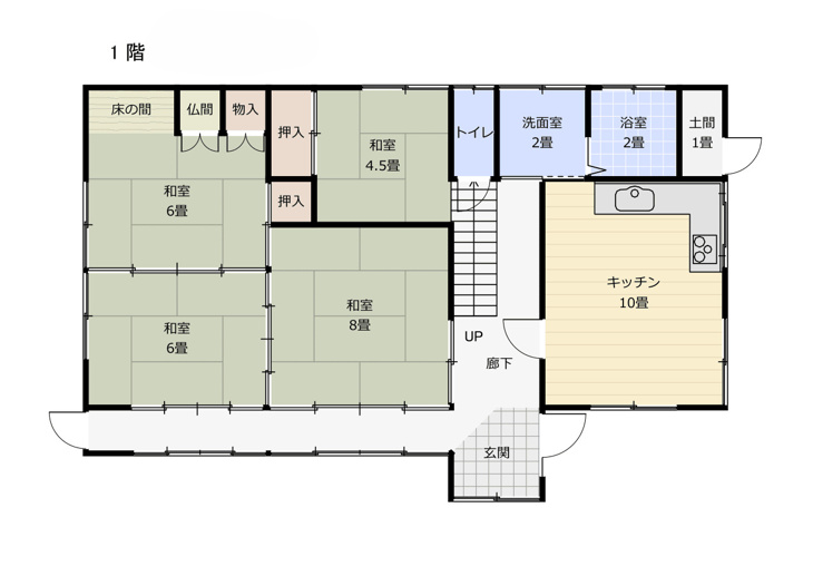 川西町上小松　二階建て中古住宅の画像