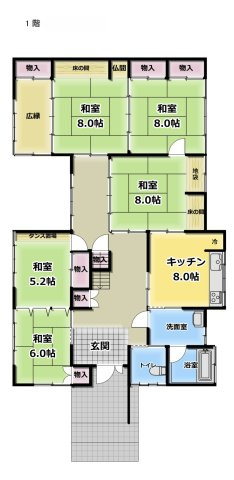 米沢市城西２丁目　二階建て中古住宅の画像