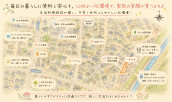 姶良市 加治木町反土 第13(加治木駅) 平屋建 4LDK（２号棟）【地図】航空図を基に作成した俯瞰図です。※現況と異なる場合は現況を優先いたします。