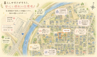 姶良市 加治木町反土 第13(加治木駅) ２階建 4LDK（4号棟）【地図】航空図を基に作成した俯瞰図です。※現況と異なる場合は現況を優先いたします。