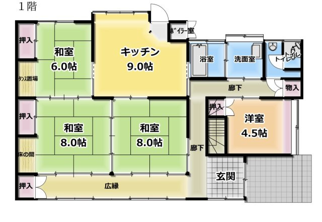 米沢市徳町　二階建て中古住宅の画像