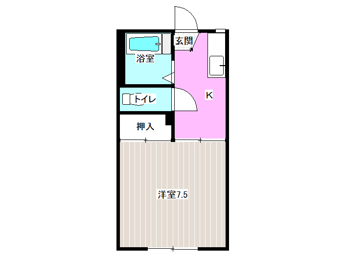 盛岡市松園１丁目のアパート【間取り】