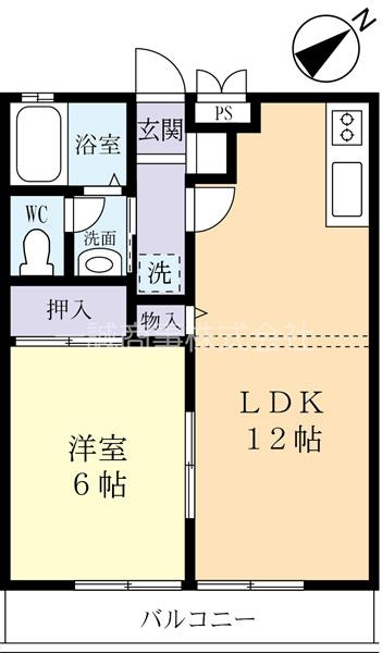 広いLDKの隣には6帖のフローリングの洋室です
