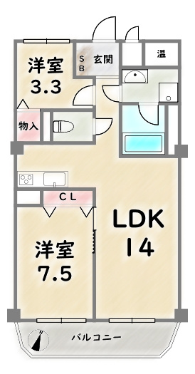 タウンハイツ嵐山【間取り】