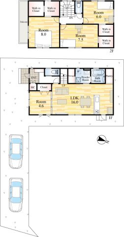 北九州市八幡西区下畑町【間取り】WIC4か所、パントリー、SIC完備の収納豊富な物件です！