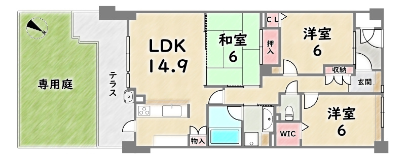 グラン・コート嵐山【間取り】