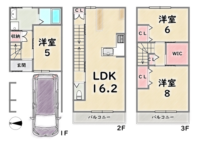 中京区西ノ京藤ノ木町【間取り】《建築プラン/3LDK》