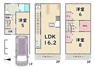 中京区西ノ京藤ノ木町【間取り】《建築プラン/3LDK》
