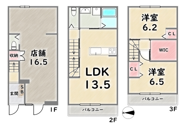 中京区西ノ京藤ノ木町【間取り】《建築プラン/店舗付の場合》価格4580万円、建延94.76平米、外構費用50万円＋建築確認申請費用100万円＋水道負担金50万円別途要（税込）