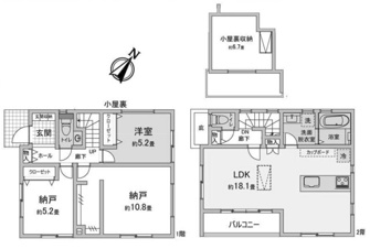 横浜市鶴見区北寺尾１丁目の新築一戸建【間取り】