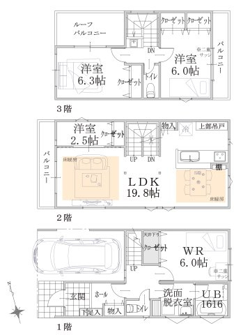 横浜市金沢区富岡西７丁目の新築一戸建【間取り】