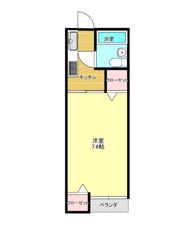 ラークハウス【間取り】１Ｋタイプ　６世帯です