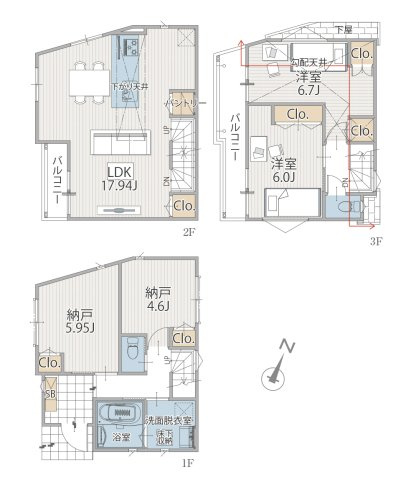 横浜市中区本牧間門の新築一戸建【間取り】