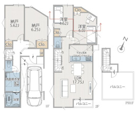 横浜市中区本牧間門の新築一戸建【間取り】