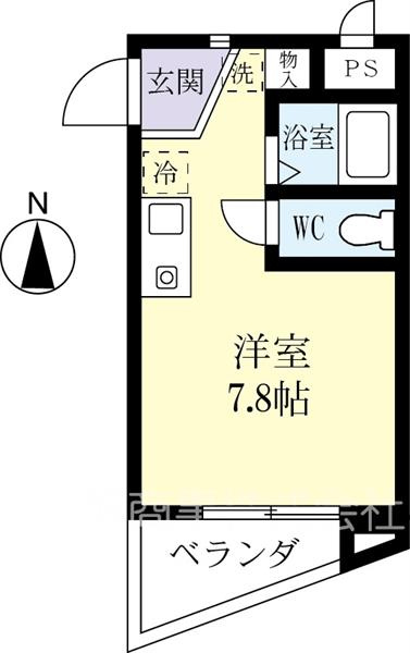 １R7.8帖のマンション
