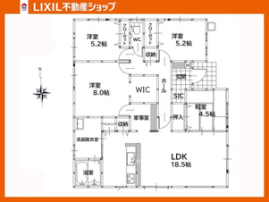 Bloom-H　北九州市八幡西区沖田3丁目1期【間取り】4LDK+Pantry+2CL+WIC+SIC+Uroom+駐車5台！