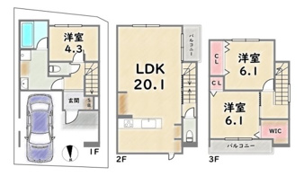 右京区梅津フケノ川町【間取り】