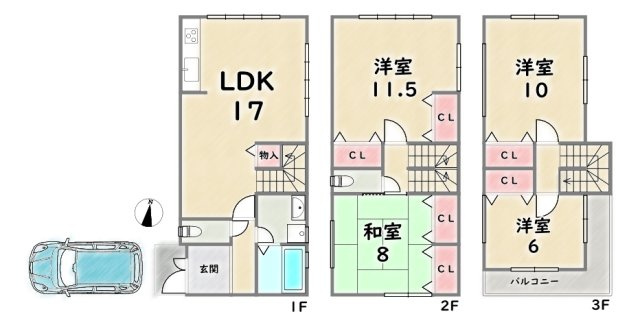 右京区嵯峨野南浦町【間取り】