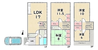 右京区嵯峨野南浦町【間取り】