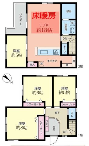 横浜市中区本牧元町の中古一戸建【間取り】