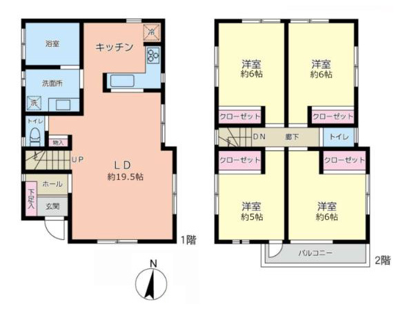 横浜市中区本牧元町の中古一戸建【間取り】
