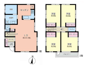 横浜市中区本牧元町の中古一戸建【間取り】