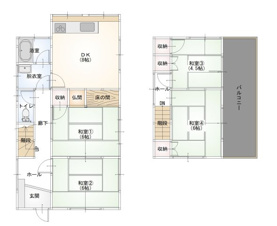 鹿児島市千年１丁目中古戸建【間取り】４DKになります。