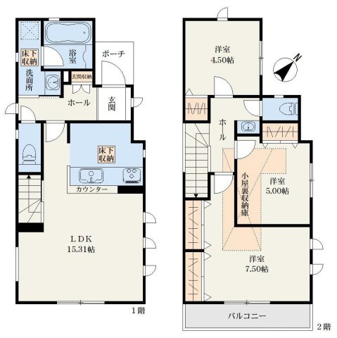 横浜市港南区東永谷１丁目の新築一戸建【間取り】
