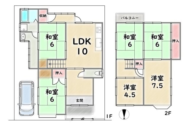 右京区嵯峨甲塚町【間取り】