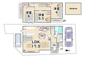 西京区松室扇田町【間取り】