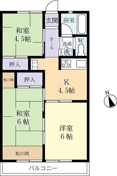 3DKなので使い勝手がよく物置部屋としても◎