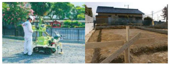 LIVELE GARDENS 遠賀郡岡垣町海老津駅南2丁目全棟で地盤調査を行っています。
