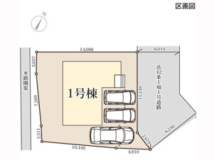 LIVELE GARDENS 遠賀郡岡垣町海老津駅南2丁目【区画図】1棟のみの販売です。不明点はお問い合わせ下さい。