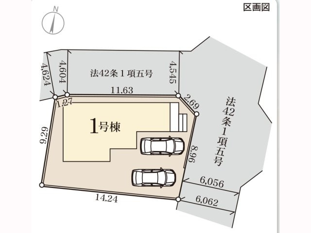 LIVELE GARDENS 小倉南区上曽根第三【区画図】全1区画の販売です。1号棟をご参照ください。