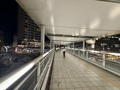 駅からペデストリアンデッキを歩いて帰れます。