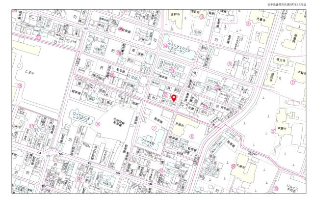 盛岡市名須川町の中古一戸建【地図】