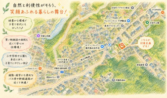 鹿児島市 下伊敷２丁目 (鹿児島中央駅) 2階建 4LDK【地図】航空図を基に作成した俯瞰図です。※現況と異なる場合は現況を優先いたします。