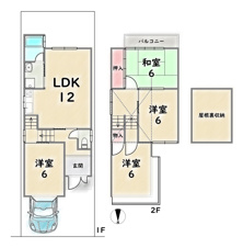 右京区嵯峨広沢南野町【間取り】