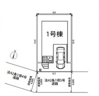 区画図により物件の配置や接道状況が明確に分かります。前面道路幅も確認でき車の出入りに便利です。建物と駐車スペースの位置関係も一目で把握できます。角地ならではの特長も区画図から読み取れます。